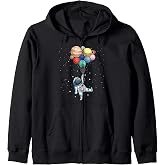 Space Themed For Men Women Outer Space Moon Galaxy Astronaut Zip Hoodie