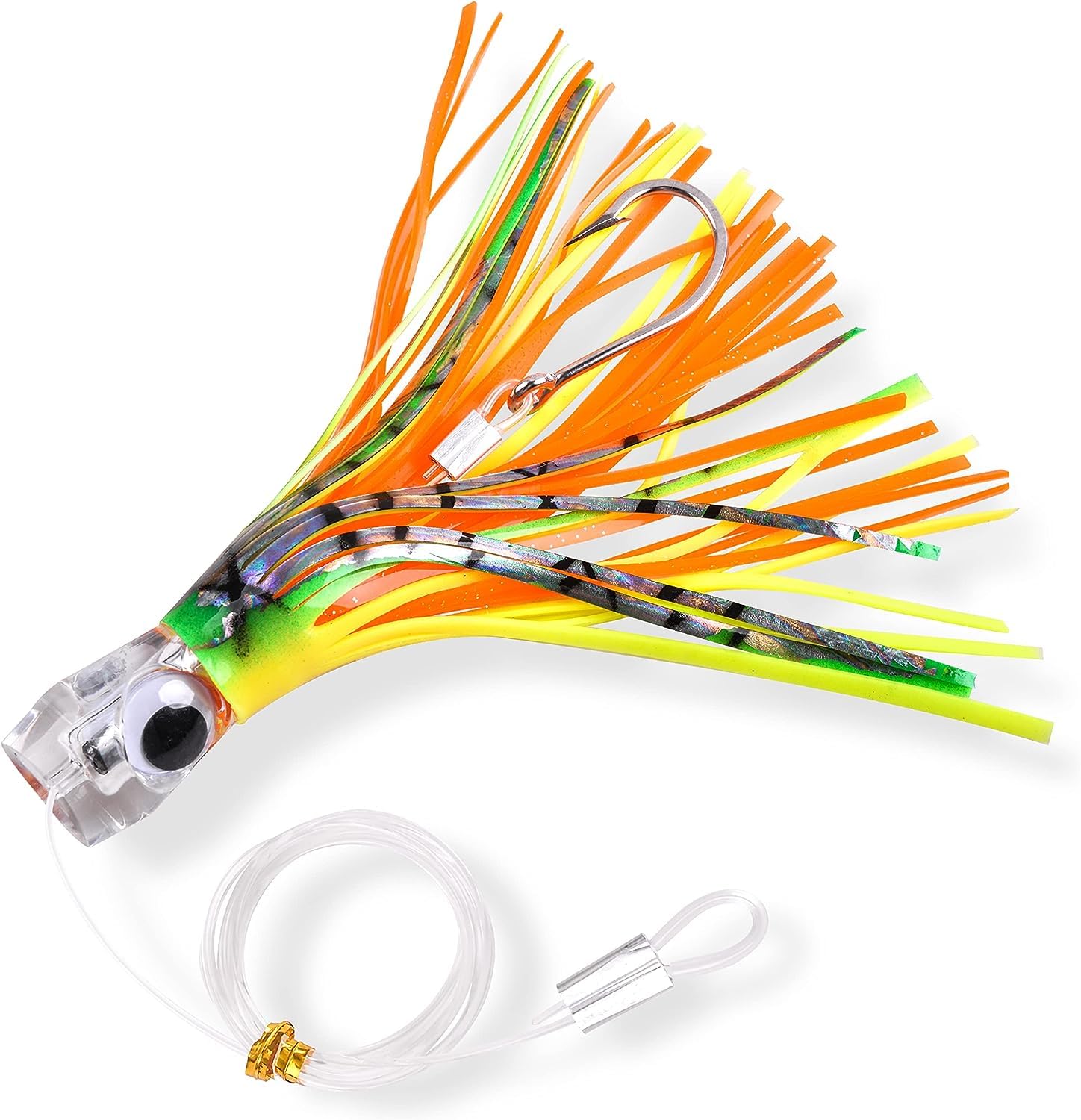 Saltwater Fishing Lures 6/9inch Trolling Lures for Marlin Mahi Tuna Dolphin Shark Big Game Deep Sea Fishing Baits Squid Skirts Rigged Hooks Ocean Gear Tackle