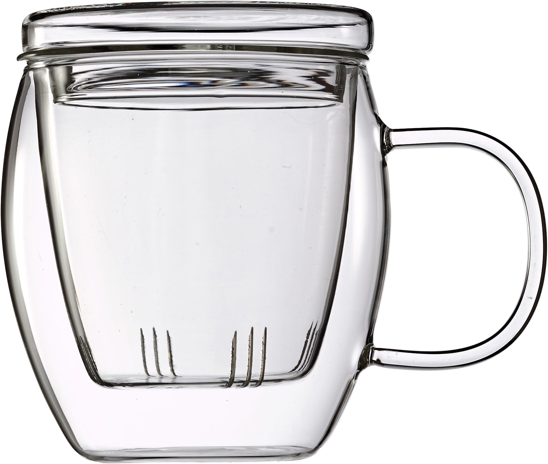 FeelinoOne and Go Tea Glass with Filter and Lid 400 ml Large in Gift BoxIdeal for the office and when travelling