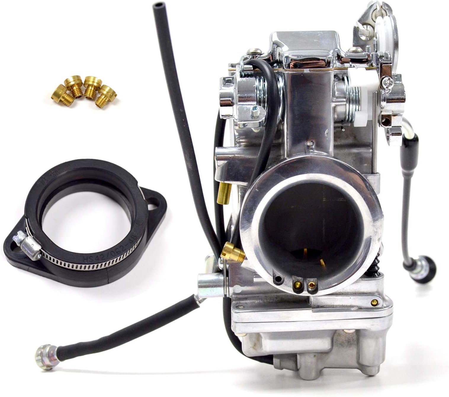 Mikuni HSR48 Pump Type Performance Polished Pumper Carburetor Carb Kit HSR48-2P by Niche Cycle Supply