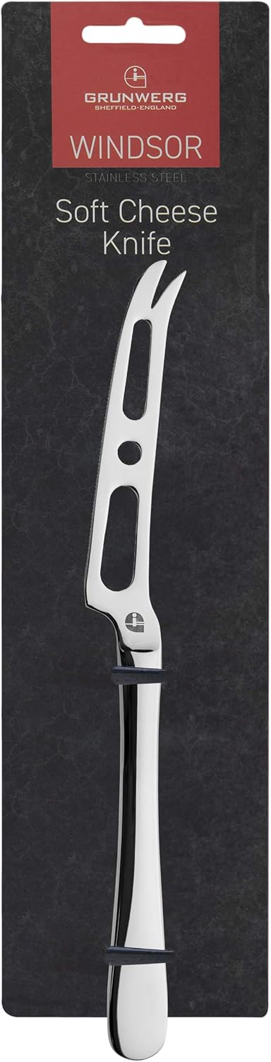 Windsor Carded SCHKWDR/C Soft Cheese Knife, Mirror Polished Stainless Steel, Hooked Blade Cutting Tool for Brie, Camembert, Feta - Image 3