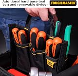 TOUGH MASTER Heavy Duty 10 Open Tote Tool Bag 33 Pockets Drill Holder Black view 5