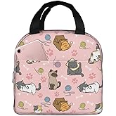 Nmbvcxz Lunch Box Cute Cats Insulated Lunch Bags for Women Men Adults Cooler Tote Bag for Work Picnic Gifts