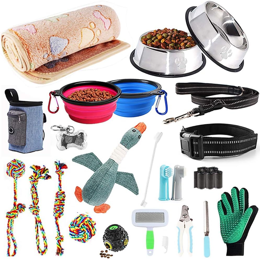 AONESY 24 Pieces Puppy Starter Kit for Dog Puppy Beginners Supplies