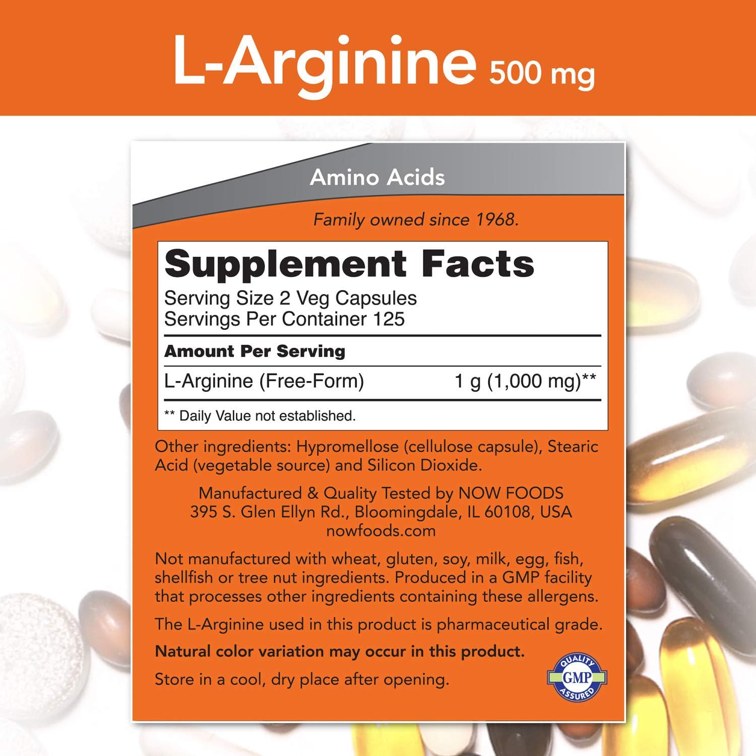 Amazon Com Now Supplements L Arginine 500 Mg Nitric Oxide