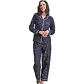 NAP BOUND 100% Cotton Pajamas for Women 2 Piece PJs Set Long Sleeve Button Down Breathable Woven Sleepwear Loungewear XS-XXL