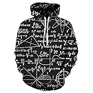 Uideazone Men Women 3D Printed Plus Velvet Hooded Sweatshirt Casual Pullover Hoodie with Big Pockets