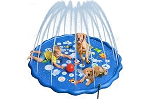 Dimili 67-inch Inflatable Splash Pad for Kids & Dogs - Backyard Sprinkler Water Pad, Durable BPA-Free Outdoor Cooling Mat for Human Relaxation & Pet Play