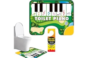 Toilet Piano Mat, Potty Piano Musical Floor Mat, Interactive Sounding Rug, Funny Musical Pianos Keyboard with Anti-Slip Backi