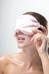 Brushworks Satin Sleep Mask Pink One Size Soft Breathable Eye Mask Elastic Strap view 3