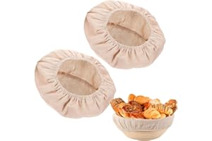 2 Pcs Bread Proofing Basket Cloth Liner, Reusable Baking Dough Basket Cover Natural Rattan Proofing Cloth for Bakery Home Bak