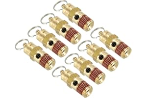 PATIKIL 1/4" Male NPT Safety Valve, 8 Pack Air Pressure Release Valve for Air Compressor, 175PSI Set Pressure
