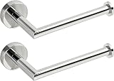 HITSLAM Chrome Toilet Roll Holder Wall Mounted SUS 304 Stainless Steel 2 Pack