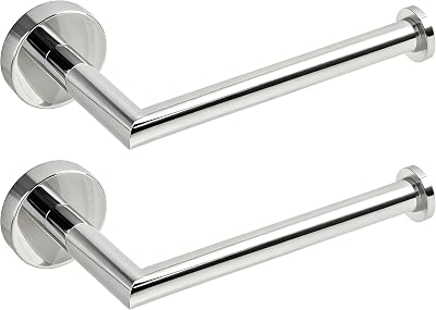 HITSLAM Chrome Toilet Roll Holder Wall Mounted SUS 304 Stainless Steel 2 Pack