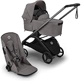 Bugaboo Dragonfly Plus Stroller - Grey Melange | One-hand compact fold, self-standing, full suspension, XL 22 lb basket, reversible reclining seat