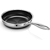 Innerwell 8 Inch Non Stick Pans, Titanium Ceramic Tri-Ply Stainless Steel Skillet Frying Pan Small Hybrid Nonstick Cooking Pan No Toxic Egg Frying Pan, Induction Compatible, PFAS/PFOA/PTFE Free
