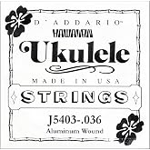 D'Addario J5403 Aluminum Wound Tenor Ukulele Single String, Third String, .036