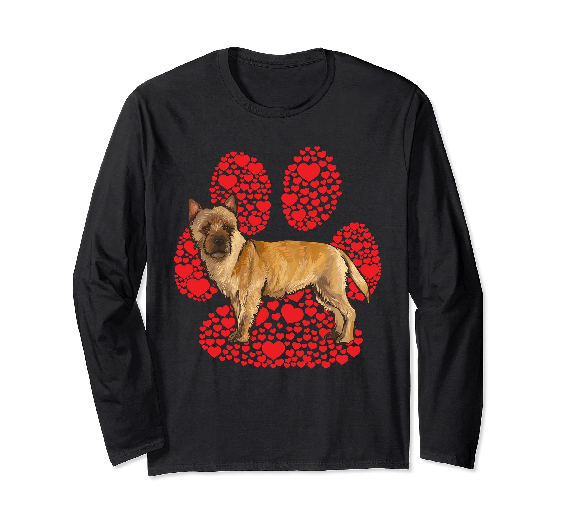 Cairn Terrier Valentines Day Dog Love Paw Long Sleeve T-Shirt