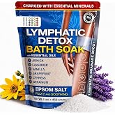 Bruizex Arnica Bath Salts, Epsom Salt Bath Soak &amp; Foot Soaking Salts, 1 lb | Body Detox Bath Soaks with Lymphatic Drainage, Relaxing Bath Salts for Women, Magnesium, Muscle Pain Relief &amp; Essential Oils