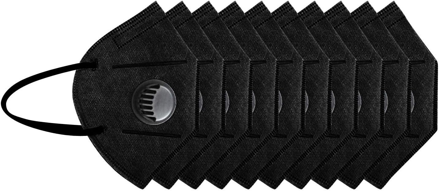 shangjin 10 Pack Dust Mask Disposable, Flying swallow N95 Particulate Respirator Face Safety Masks (Black)