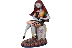 Enesco Jim Shore Disney Traditions Nightmare Before Christmas Sally and Cat on Gravestone Figurine, 8 Inch, Multicolor