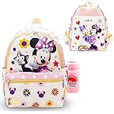 Disney Minnie Mouse Mini Backpack Set - Bundle with 13" Bag Featuring Minnie and Figaro & Water Bottle Backpack Purse for Girls, Teens, Women