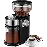 Electric Burr Coffee Grinder, Update New Adjustable Burr Mill with 18 Precise Grind Setting for 2-14 Cup, TIBEK