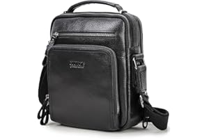 CONTACTS Genuine Leather Small Messenger Bag for Men Travel Crossbody Shoulder Bag Handbag
