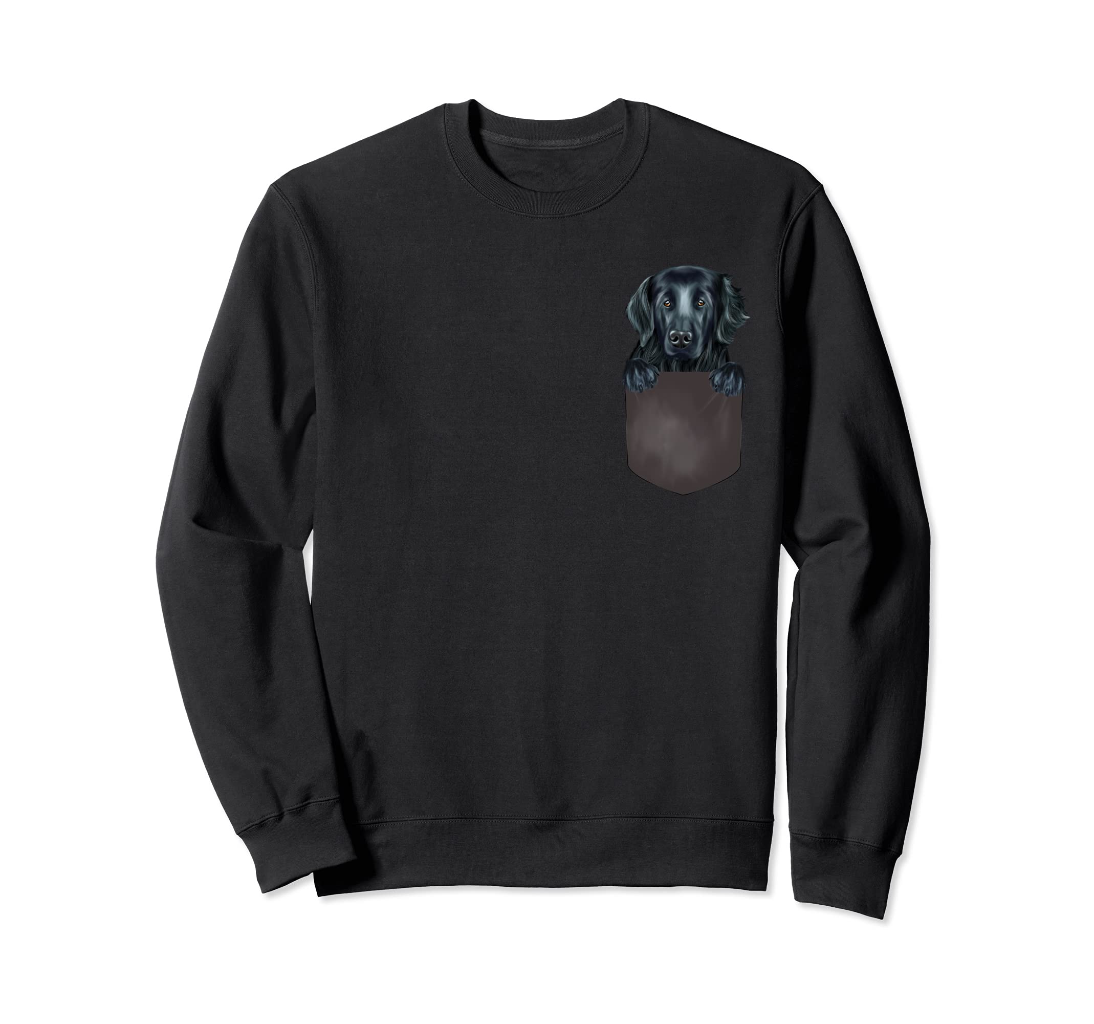 Dog In Pocket Funny Dog Lover Flat-Coated Retriever Sweatshirt