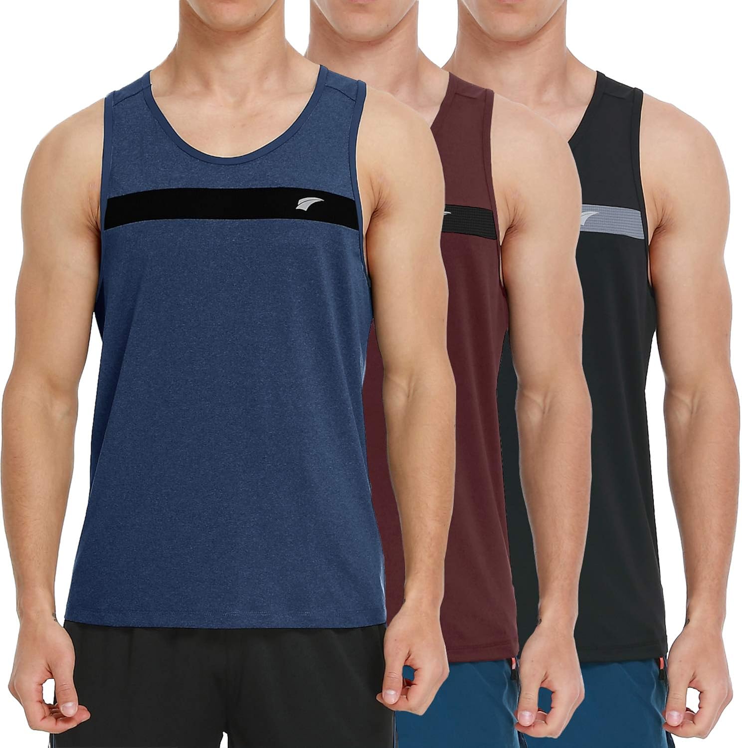 EZRUN Men's Tank Tops Quick Dry Athletic Training Workout Shirts for Gym Fitness Bodybuilding Running Jogging: Clothing