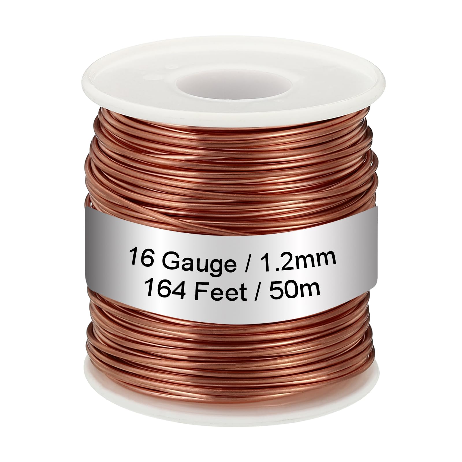 PATIKIL 99.9% Soft Copper Wire, 16 Gauge/1.2mm Diameter 164 Feet/50m 1.1 Pound Spool Pure Copper Wire for Jewelry Making Beading Garden Plants