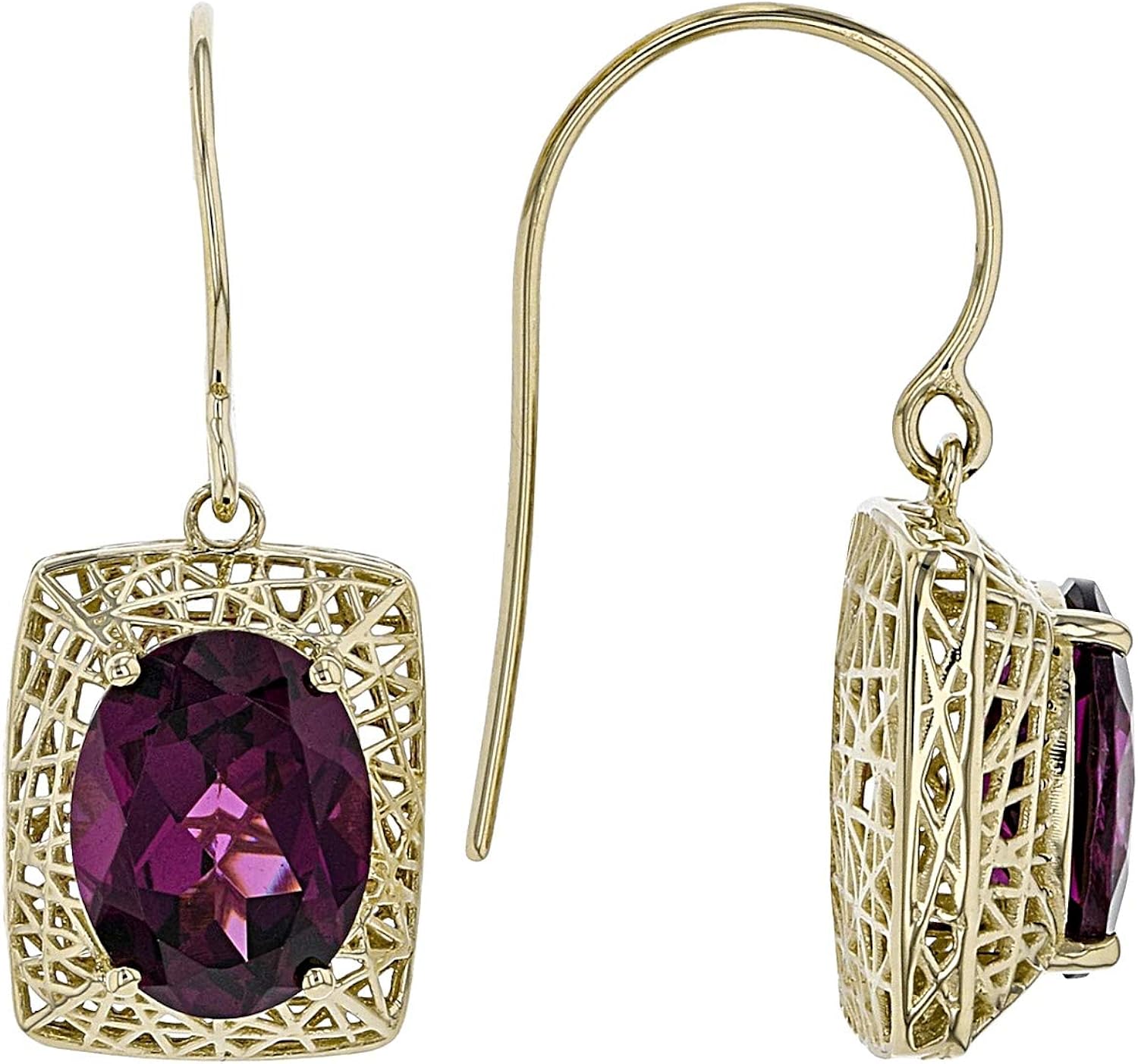 Grape Color 10k Yellow Gold Earrings 3.57ctw Amazon.ca Jewelry