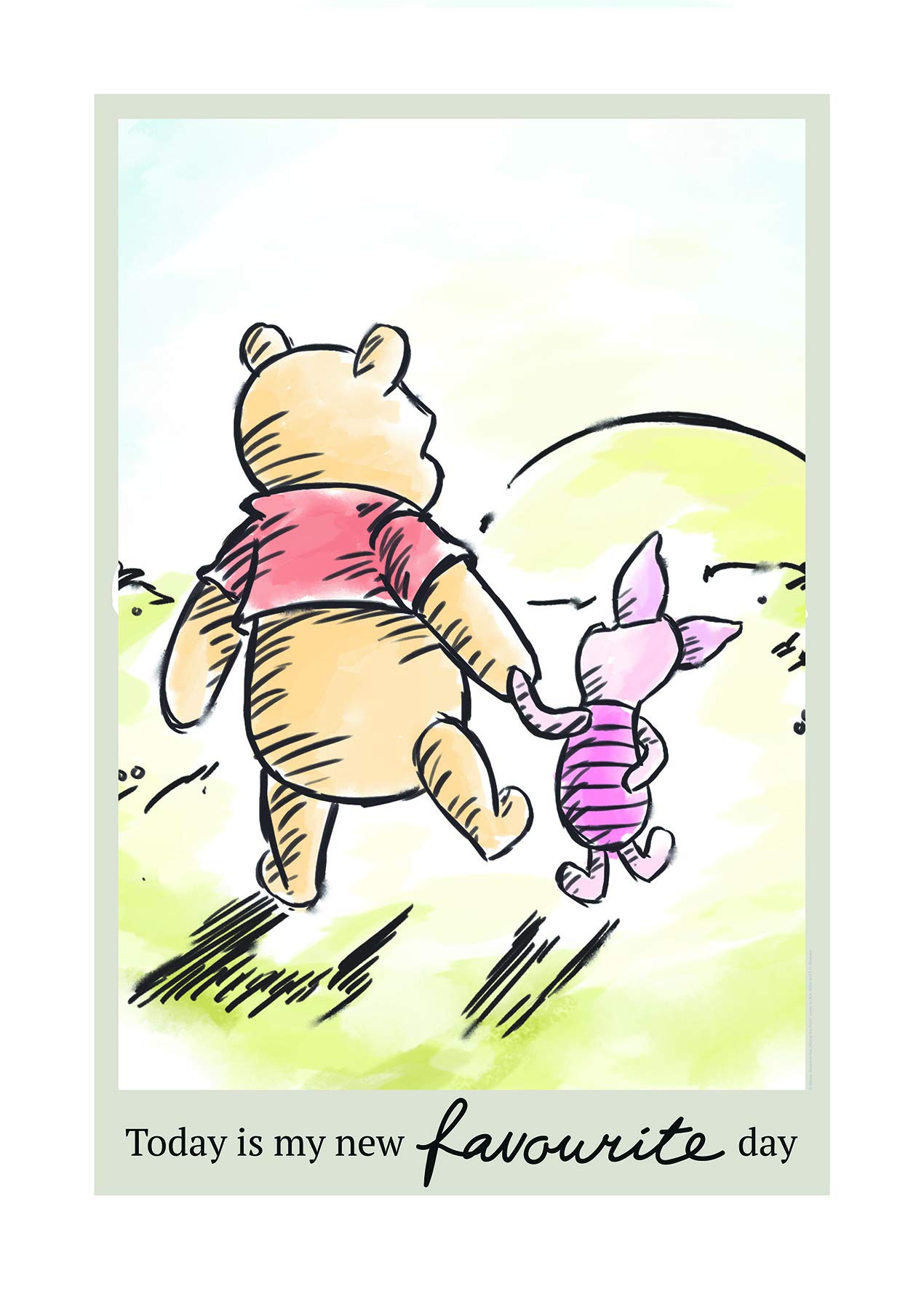 Komar Disney Wall Picture Winnie the Pooh Today Children's Room, Baby Room, Decoration, Art Print, Size 50 x 70 cm (Width x Height), Without Frame, WB064-50 x 70, Colourful