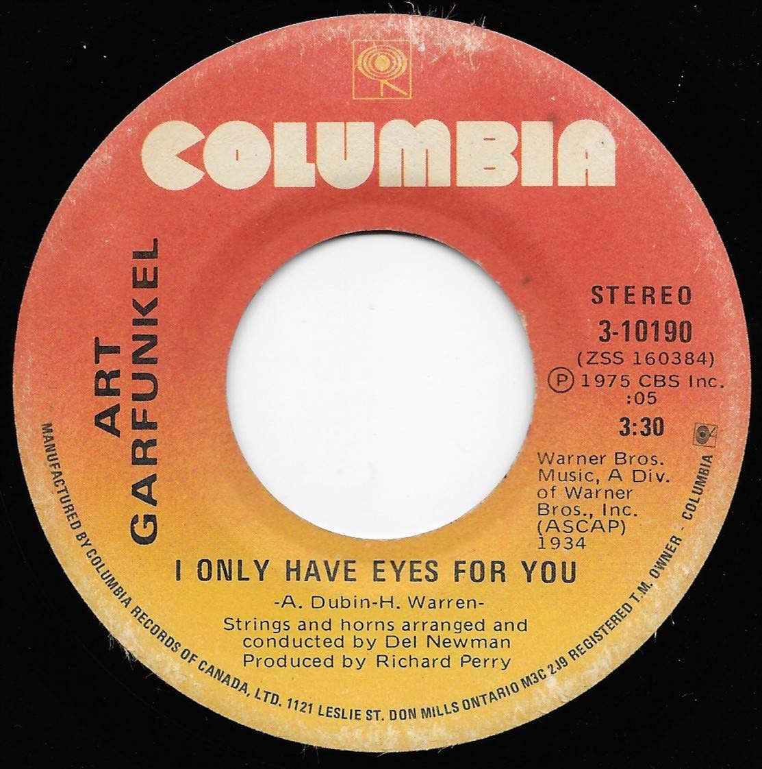 ART GARFUNKEL ART GARFUNKEL 45 RPM I Only Have Eyes For You / Looking
