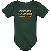 Watching the Packers with my Daddy Baby Boy Bodysuit Outfit Romper Gift