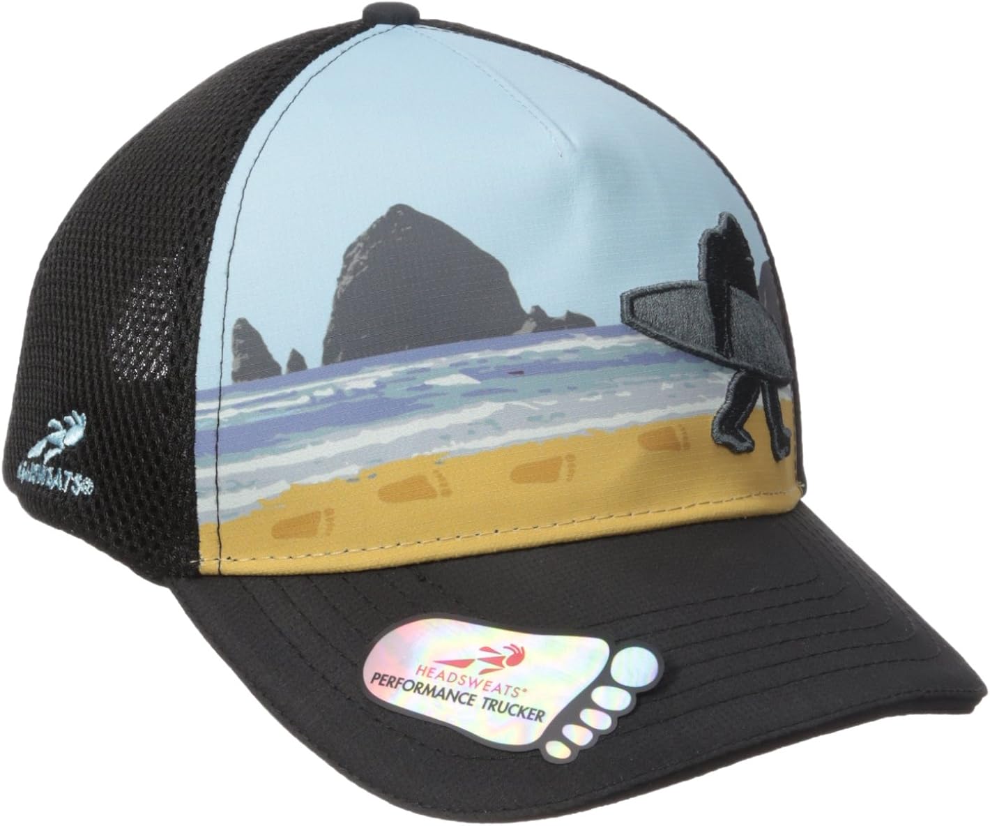 Headsweats Trucker Hat-Soft Tech 5 Panel Sublimated Bigfoot Surf