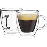 JoyJolt Savor Double Wall Insulated Glasses Espresso Mugs (Set of 2) - 5.4-Ounces
