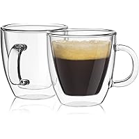 JoyJolt Savor Double Wall Insulated Glasses Espresso Mugs (Set of 2) - 5.4-Ounces