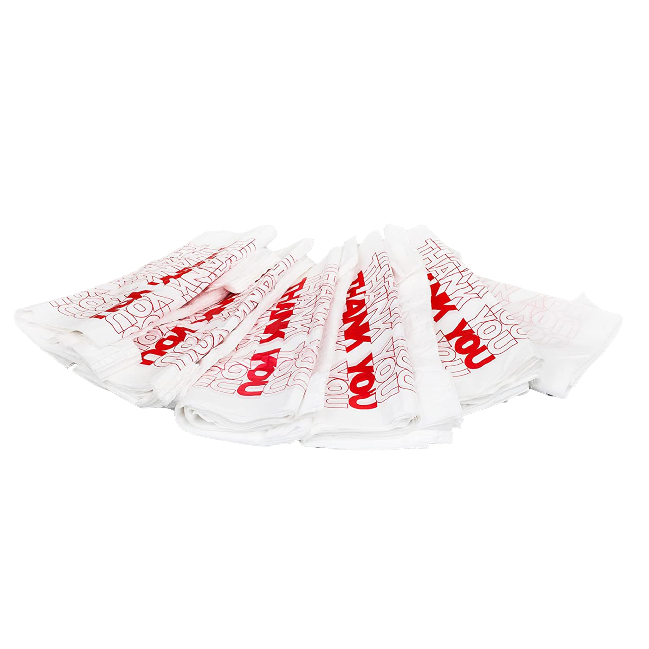 TashiBox Shopping Bags/Thank You Bags/Reusable and Disposable Grocery Bags - Measures 11.5"" X 6.25"" X 21"", 15mic, 0.6 Mil (308)", transparent (Bag-308)