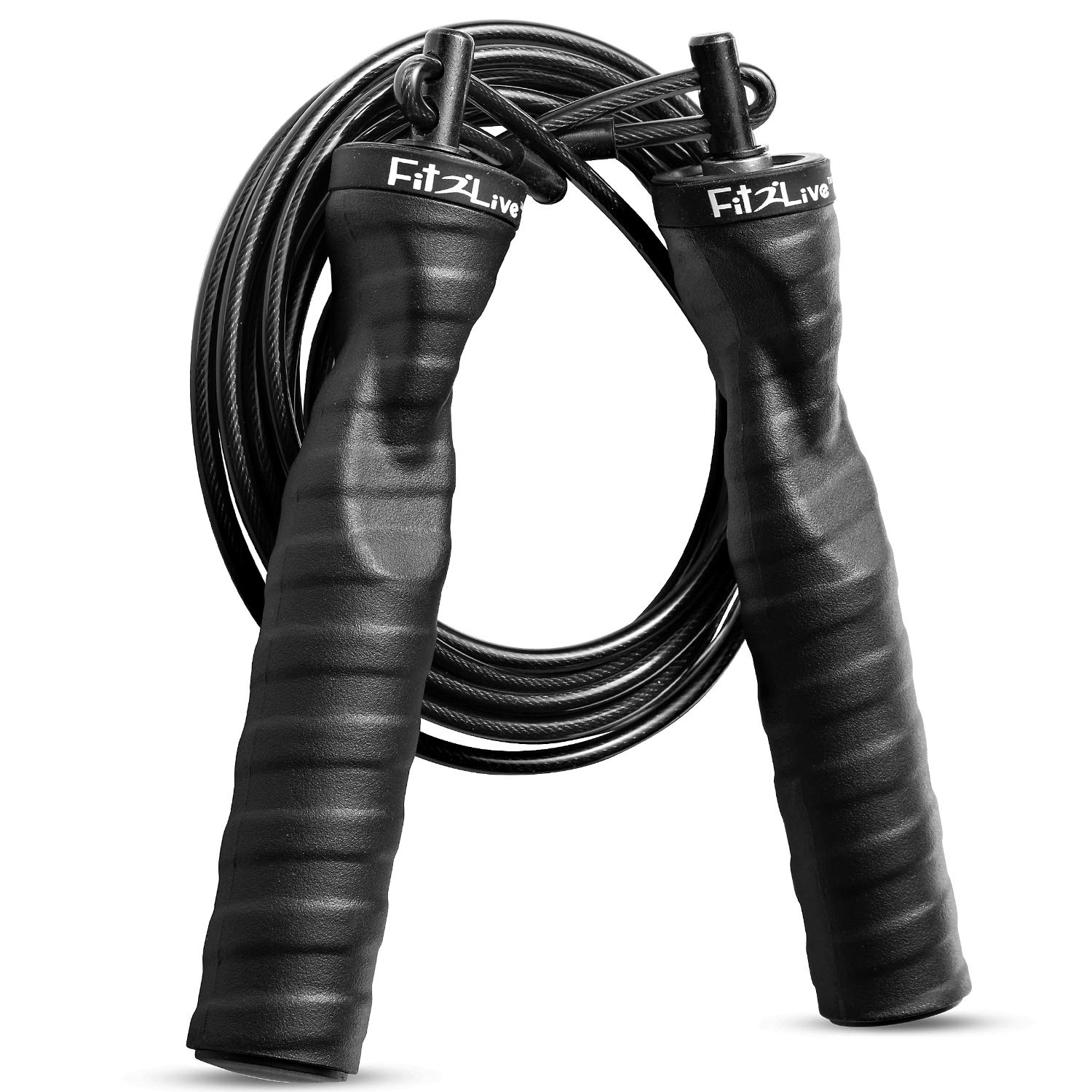 Speed Jump Rope for Fitness - Premium Gym Workout Rope with Adjustable 9-Foot Length, Ideal for Crossfit, Speed Training, Skipping, Boxing and Sports - by Fit2Live
