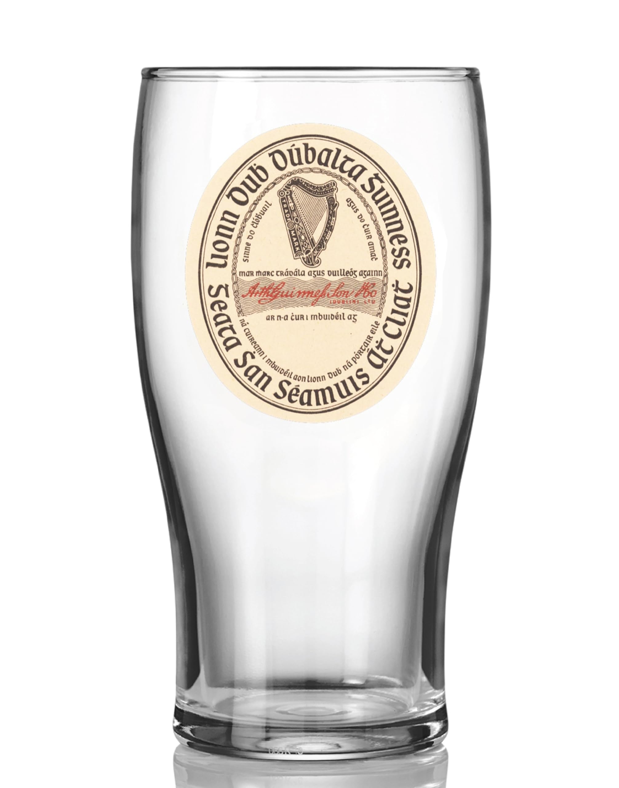 Photo 1 of Guinness 20oz Irish Label Tulip Glass | Official Merchandise Vintage Cream Label Design – Official Irish Bar Pint Glass – Great Gift for Fans & Collectors