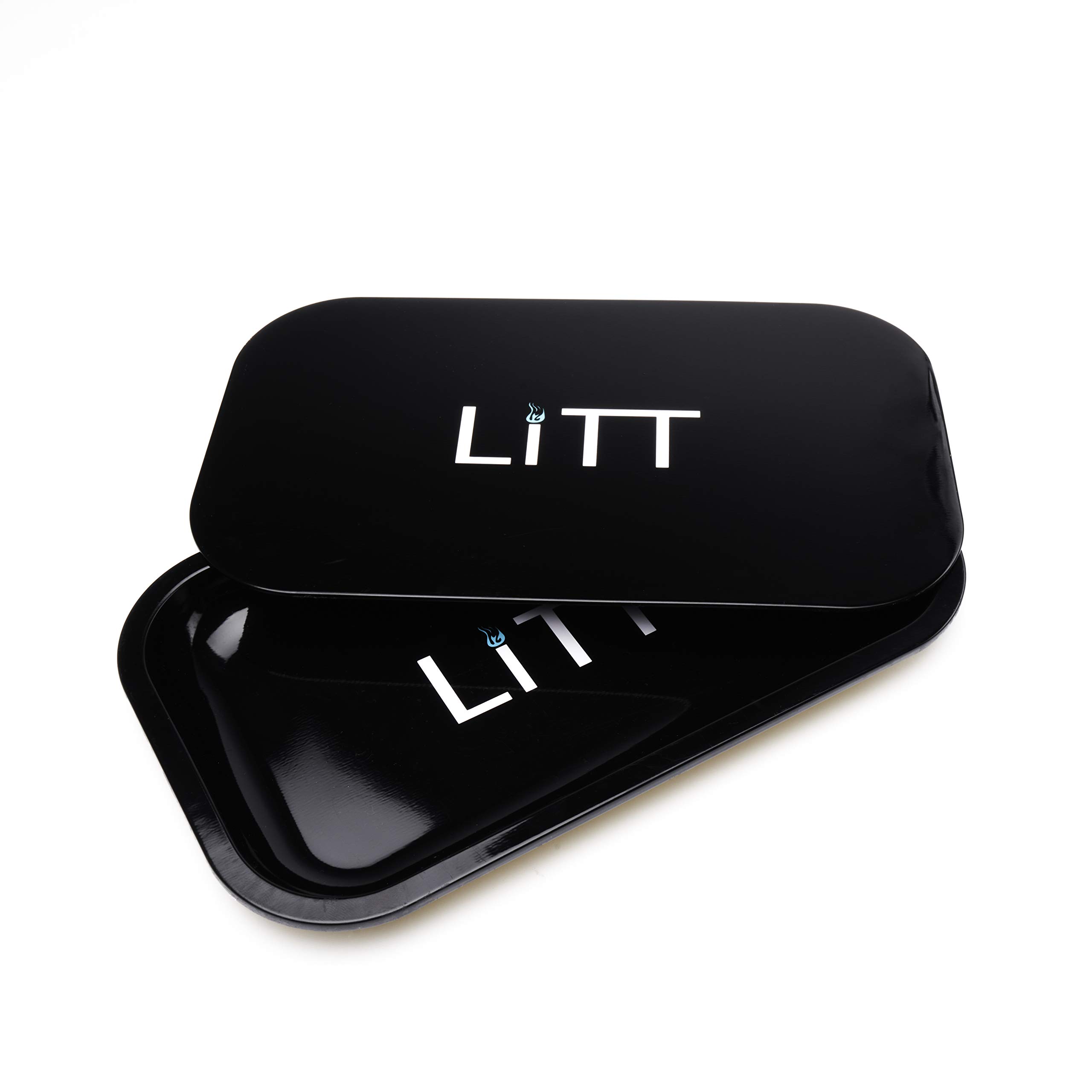 LITT Storage Metal Tray with Magnetic Lid | The Smart and Secure Way to Organise your essentials and Store | Compact Storage Tray for Accessories, Hidden Organiser | Large Black