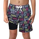 LUCOWEE Boys Swim Trunks with Compression Liner Comfortable Anti-Chafe Swimming Shorts Stretchy UPF Quick Dry Size 3T-20