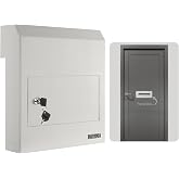 Durabox Through-The-Door Drop Box Deposit Safe 12 x 6 x 15 - Heavy Duty Steel Mailbox with Lock for Receiving Mail, Checks, Letters, Cash and More for Home, Office and Commercial Use (D500) (Gray)