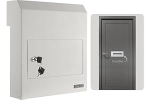 Durabox Through-The-Door Drop Box Deposit Safe 12 x 6 x 15 - Heavy Duty Steel Mailbox with Lock for Receiving Mail, Checks, Letters, Cash and More for Home, Office and Commercial Use (D500) (Gray)