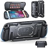 FASTSNAIL Switch 2 Protective Case, Switch 2 Cover with Dockable TPU Middle Frame, Non-Slip Ergonomic Grip for Joycon 2, Anti-Scratch PC Front Cover with 12 Game Card Slots for Switch2 Accessories