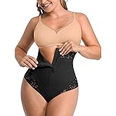 SHAPELLX Tummy Control Thong Shapewear for Women Shaping Thong Body Shaper Underwear with Hook Zipper Closure