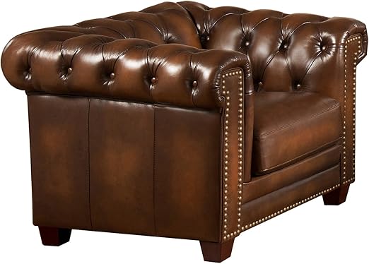 Amazon Com Coja By Sofa4life Langston Leather Chair Brown
