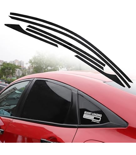 4 Stuks Carbon Fiber Dorpels Voor Honda Civic X Hatchback 2017-2019, Auto Koolstofvezel Dorpellijsten Carbon Fiber Protectors Strips Autodorpel Beschermer
