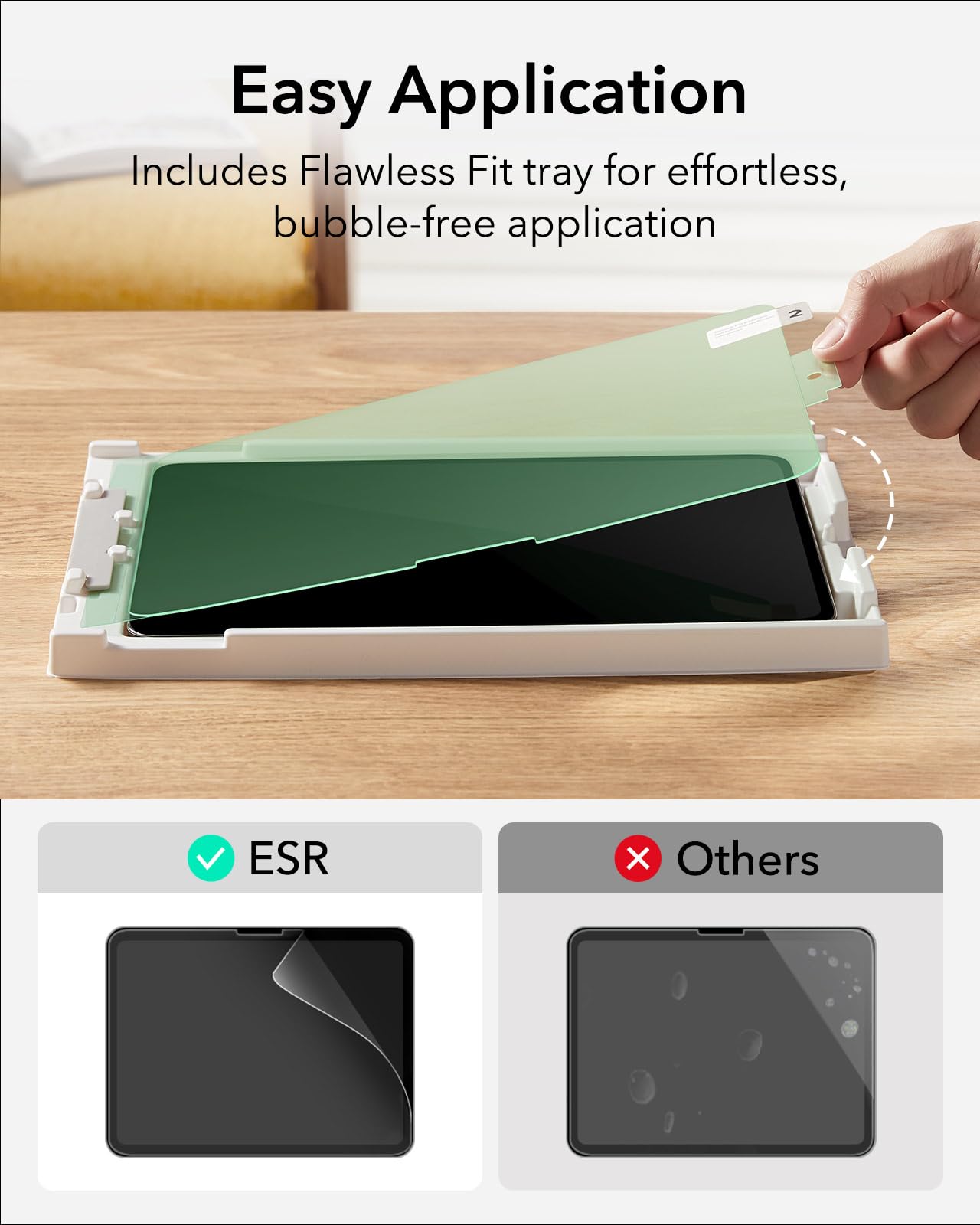 ESR 2 Pack Paper-Feel Screen Protector for iPad Pro 11 Inch (M5/M4) 2025/2024, Write and Draw Like on Paper, with Easy Installation Tray, Anti-glare,Thin and Responsive
